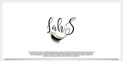 Wimpernverlängerungs-Logo-Design für Schönheit mit kreativem Konzept vektor