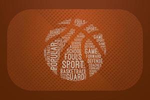 Basketball-Form-Wolken-T-Shirt-Design vektor