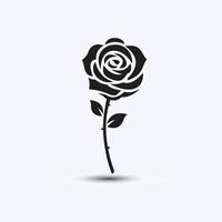 Rose Silhouette monochrome Vektor isoliert Symbol Illustration