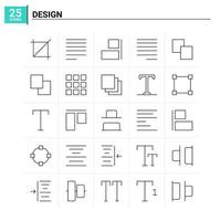 25 gesetzter Vektorhintergrund der Designikone vektor