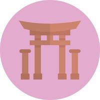 torii-tor-vektorillustration auf einem hintergrund. hochwertige symbole. vektorikonen für konzept und grafikdesign. vektor