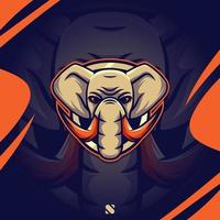 elefant e-sport logotyp maskot tecknad serie vektor