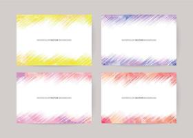 vektor färgrik vattenfärg abstrakt bakgrund uppsättning. kort för hälsningar, inbjudan, bröllop