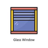 Glasfenster Vektor gefüllt Umriss Icon Design Illustration. Housekeeping-Symbol auf weißem Hintergrund Eps 10-Datei