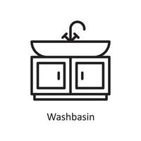 Waschbecken-Vektor-Gliederung-Icon-Design-Illustration. Housekeeping-Symbol auf weißem Hintergrund Eps 10-Datei vektor