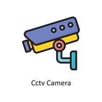 cctv-kameravektor gefüllte umrissikonen-designillustration. Housekeeping-Symbol auf weißem Hintergrund Eps 10-Datei vektor