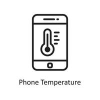 Telefon Temperatur Vektor Umriss Icon Design Illustration. Housekeeping-Symbol auf weißem Hintergrund Eps 10-Datei
