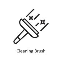 Reinigungsbürste Vektor Umriss Icon Design Illustration. Housekeeping-Symbol auf weißem Hintergrund Eps 10-Datei