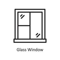 Glasfenster Vektor Umriss Icon Design Illustration. Housekeeping-Symbol auf weißem Hintergrund Eps 10-Datei