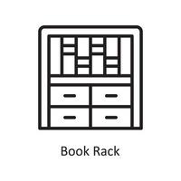 Bücherregal Vektor Umriss Icon Design Illustration. Housekeeping-Symbol auf weißem Hintergrund Eps 10-Datei