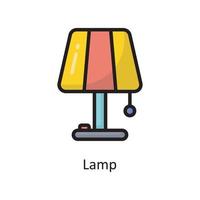 Lampe Vektor gefüllt Umriss Icon Design Illustration. Housekeeping-Symbol auf weißem Hintergrund Eps 10-Datei