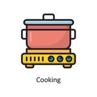 Kochen Vektor gefüllt Umriss Icon Design Illustration. Housekeeping-Symbol auf weißem Hintergrund Eps 10-Datei