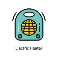 elektrisk värmare vektor fylld översikt ikon design illustration. hushållning symbol på vit bakgrund eps 10 fil