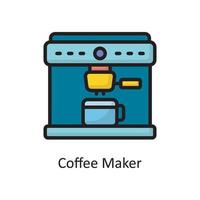 kaffe tillverkare vektor fylld översikt ikon design illustration. hushållning symbol på vit bakgrund eps 10 fil