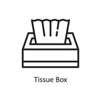 Tissue-Box-Vektor-Gliederung-Icon-Design-Illustration. Housekeeping-Symbol auf weißem Hintergrund Eps 10-Datei vektor