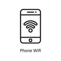telefon wiFi vektor översikt ikon design illustration. hushållning symbol på vit bakgrund eps 10 fil