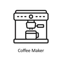 Kaffeemaschine Vektor Umriss Icon Design Illustration. Housekeeping-Symbol auf weißem Hintergrund Eps 10-Datei