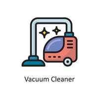 Staubsauger Vektor gefüllt Umriss Icon Design Illustration. Housekeeping-Symbol auf weißem Hintergrund Eps 10-Datei