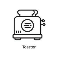 brödrost vektor översikt ikon design illustration. hushållning symbol på vit bakgrund eps 10 fil
