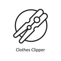 Kleidung Clipper Vektor Umriss Icon Design Illustration. Housekeeping-Symbol auf weißem Hintergrund Eps 10-Datei