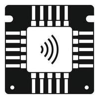 NFC-Chip-Symbol, einfacher Stil vektor