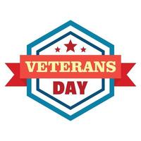 star veterans day logo, flacher stil vektor