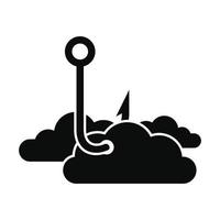 Phishing-Cloud-Datensymbol, einfacher Stil vektor