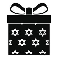 jüdische Geschenkbox-Ikone, einfacher Stil vektor