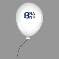 weiße Luftballon-Ikone, realistischer Stil vektor