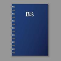 vår vänster blå anteckningsbok ikon, realistisk stil vektor