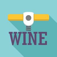 vin korkskruv logotyp, platt stil vektor