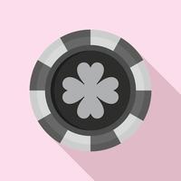 Casino-Chip-Klee-Symbol, flacher Stil vektor