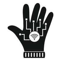 NFC-Handschuh-Symbol, einfacher Stil vektor