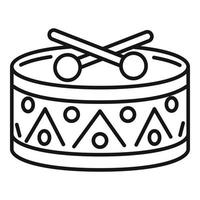 trummor leksak ikon, översikt stil vektor