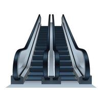 Symbol für doppelte Rolltreppe, realistischer Stil vektor