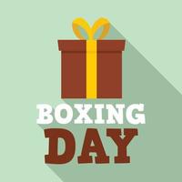 Weihnachts-Boxing-Day-Logo-Set, flacher Stil vektor