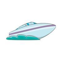 hastighet båt ikon, tecknad serie stil vektor