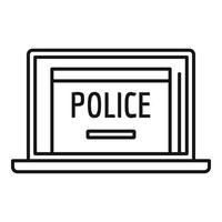 Polizei-Laptop-Symbol, Umrissstil vektor