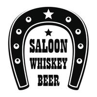 Bier-Western-Saloon-Logo, einfacher Stil vektor