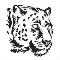 leopard huvud vektor illustration i träsnitt stil, perfekt för tshirt och tatuering design också Zoo logotyp