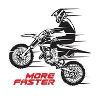 Motocoross-Enduro-Aufstiegsvektorillustration, perfekt für T-Shirt-Design und Meisterschafts-Event-Logo-Design vektor