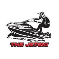 Jets Ski Wassersport Vektor-Illustration Logo-Design, perfekt für Club-Team-Logo und T-Shirt-Design vektor