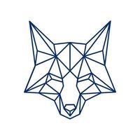 Line Draw geometrisches Fuchskopf-Logo, perfekt für das Serviceunternehmen und Markenmode-Logo vektor