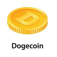 dogecoin ikon, isometrisk stil vektor