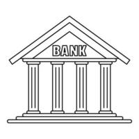 Bank ikon, översikt stil vektor