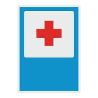 medicinsk röd korsa ikon, platt stil. vektor