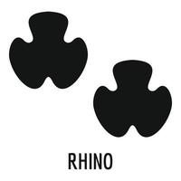 Rhino-Schritt-Symbol, einfacher Stil. vektor