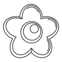 choco blomma ikon, översikt stil vektor