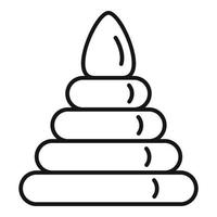 leksak pyramid ikon, översikt stil vektor