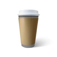 kaffe kopp falsk upp isolerat på vit bakgrund. eps 10 vektor
